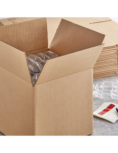 Industrial 12" x 12" x 12" Kraft Corrugated RSC Shipping Box - 25/Bundle