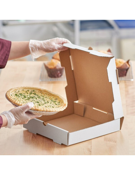 18" x 18" x 2" Customizable White Corrugated Plain Pizza Box - 50/Bundle