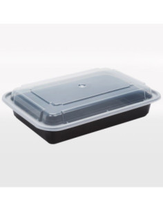Newspring 28 oz Black Rectangular Microwavable Container...
