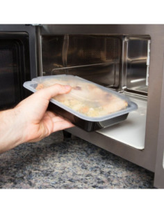 Newspring 28 oz Black Rectangular Microwavable Container... 2