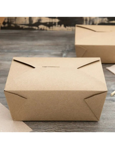 Kraft No 4 Microwavable Folded Paper Take-Out...