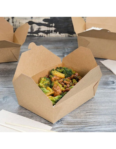 Kraft No 3 Microwavable Folded Paper Take-Out...