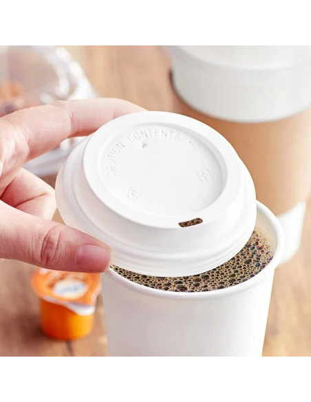 White Hot Paper Cup Travel Lid  8 oz. Squat Cups - 1000/Case