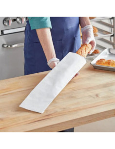 4 1/2″ x 2 1/2″ x 24″ Plain unwaxed Baguette Paper Bread...