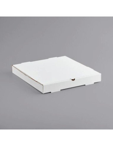 10″ x 10″ x 2″ White Customizable Corrugated Plain Pizza Box – 50/Bundle