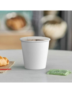 8 oz. Tall White Poly Paper Hot Cup - 1000/Case 2