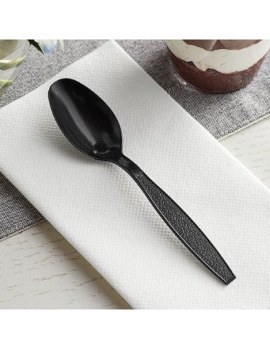 Black Heavy Weight Plastic spoon