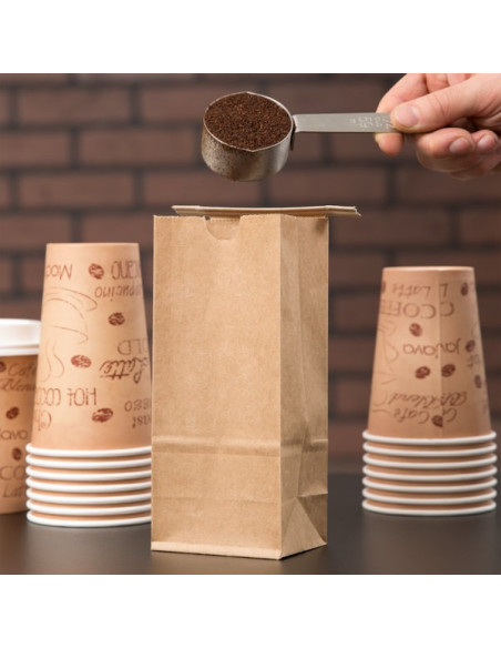 1/2 lb. Brown Kraft Paper Coffee Bag with Reclosable Tin Tie - 1000/Case
