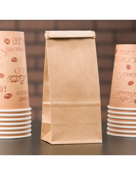 1/2 lb. Brown Kraft Paper Coffee Bag with Reclosable Tin Tie - 1000/Case