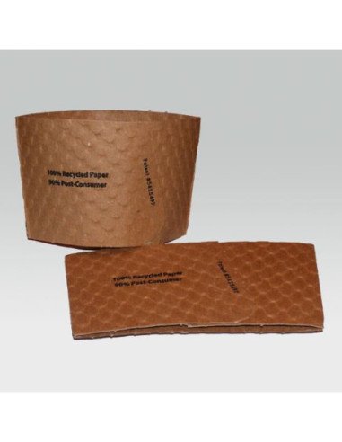 Recycled Hot Cup Sleeve - Kraft - Fits 10-20 oz Cup - 1300 count