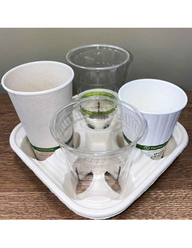 4 Cup Carrier Compostable Fiber