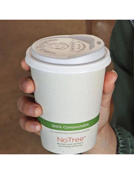 CPLA Lid - Compostable Corn Plastic Fits 10-20 oz Hot Cup - 1000 count