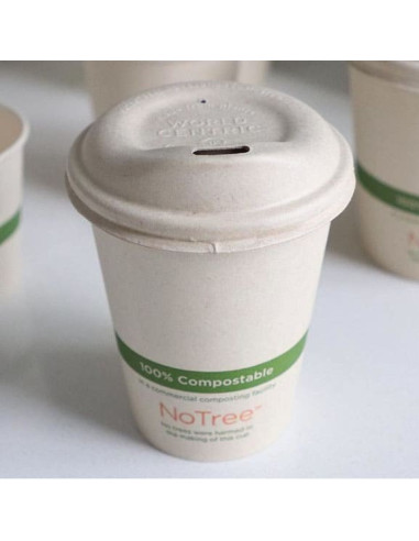 8 oz Compostable Hot Cup - 100% Sugarcane -...