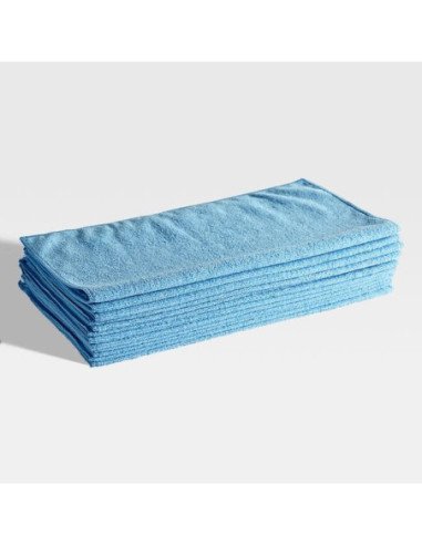 Lavex Janitorial 16" x 16" Blue Microfiber General Purpose Cloth - 12/Pack