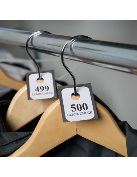 Winco Coat Checks, White, 500 Per Box, Medium