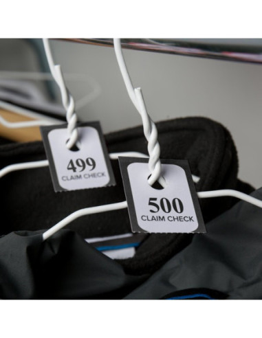 Winco Coat Checks, White, 500 Per Box, Medium