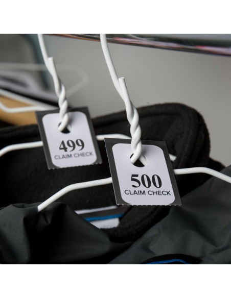 Winco Coat Checks, White, 500 Per Box, Medium