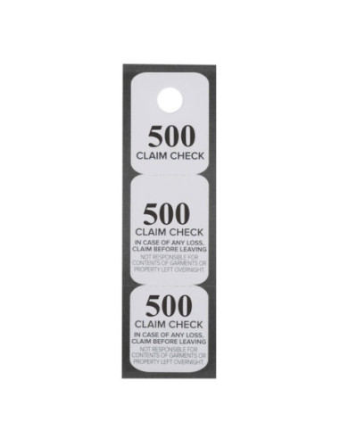 Winco Coat Checks, White, 500 Per Box, Medium