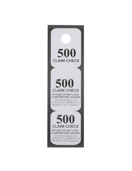 Winco Coat Checks, White, 500 Per Box, Medium