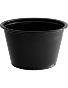 Dart Solo 4 oz Black Plastic Souffle Cup / Portion Cup -... 2