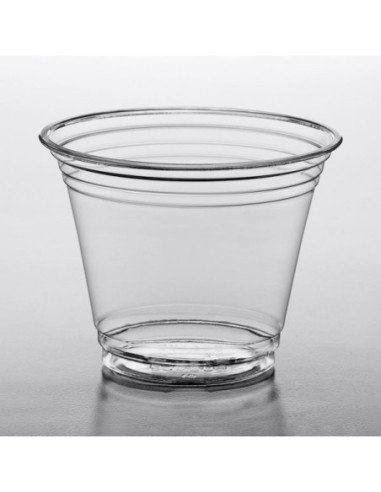 9 oz. Clear PET Plastic Squat Cold Cup - 1000/Case