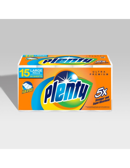 Plenty 2-Ply Ultra Premium Flex-A-Size Paper Towels - 15/Case