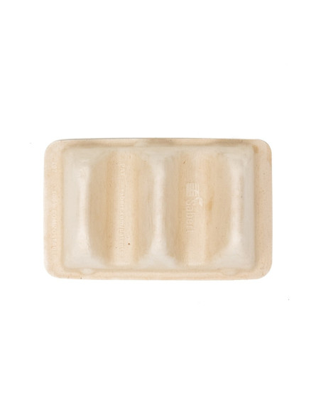 Sabert Pulp Fiber Compostable Taco or Hot Dog Divided Insert for Food Containers - 300/Case