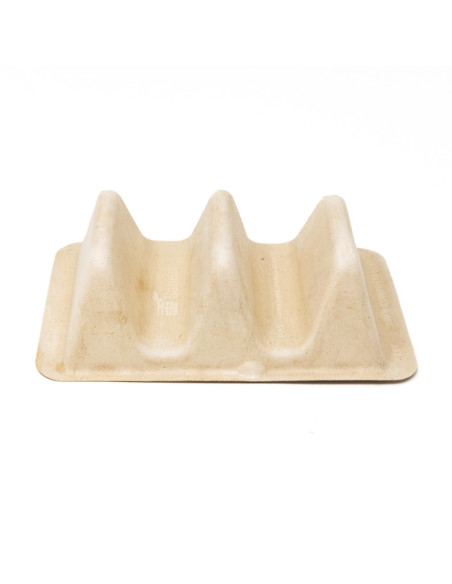 Sabert Pulp Fiber Compostable Taco or Hot Dog Divided Insert for Food Containers - 300/Case