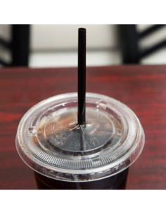 7 3/4" Super Jumbo Black Wrapped Straw 4000pc 2