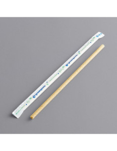 Greenprint 8 1/4" Natural Agave Super Jumbo Wrapped Straw...