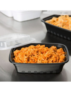 Black Rectangular 16oz. Microwavable Heavy Weight...