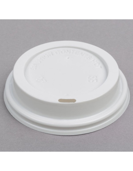 Solo Traveler White/Black Dome Hot Cup Lid with Sip Hole 12-20 oz - 1000/Case