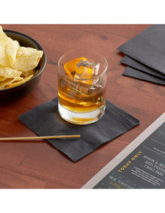 2-Ply Black Beverage Cocktail Napkins 1000/Case