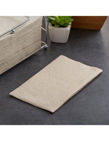 Hoffmaster 12" x 17" Linen-Like Natural Kraft Guest Towel 500/Case