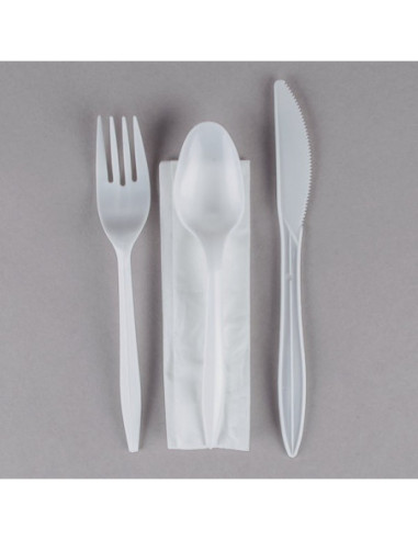 Medium Weight White Wrapped Plastic Cutlery 4...