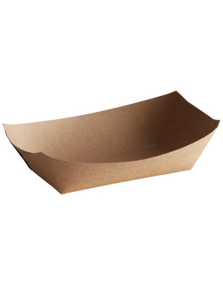 1 lb. Natural Eco-Kraft Paper Food Tray 1000/Case