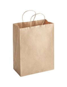 10" x 5" x 13" Natural Kraft Paper Shopping Bag with... 2
