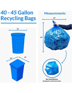 40-45 Gallon Recycling Can Liner / Bag 100/Case 2