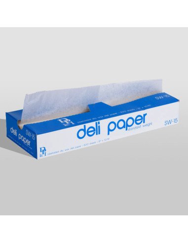 15" x 10 3/4" Interfolded Deli Wrap Wax Paper - 6000/Case - 500/box