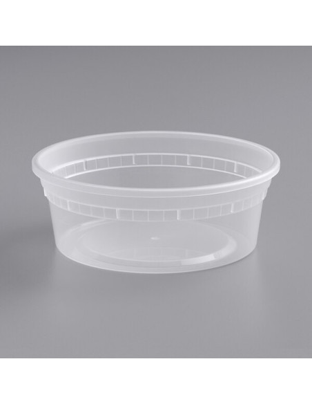 8 - 12 - 16 - 32 oz. Microwavable Translucent Plastic Deli Container - 480/Case Bottoms