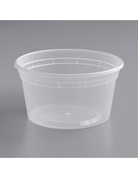 8 - 12 - 16 - 32 oz. Microwavable Translucent Plastic Deli Container - 480/Case Bottoms