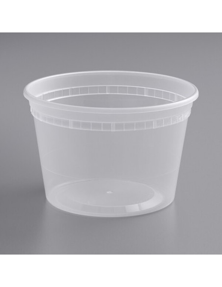 8 - 12 - 16 - 32 oz. Microwavable Translucent Plastic Deli Container - 480/Case Bottoms
