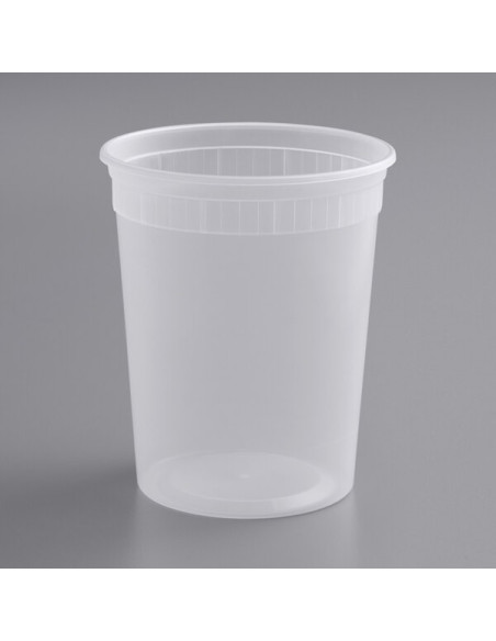 8 - 12 - 16 - 32 oz. Microwavable Translucent Plastic Deli Container - 480/Case Bottoms
