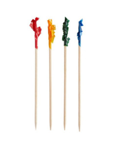 4" Frill Club Food Pick with Assorted Colors - 1000/Pack... 2